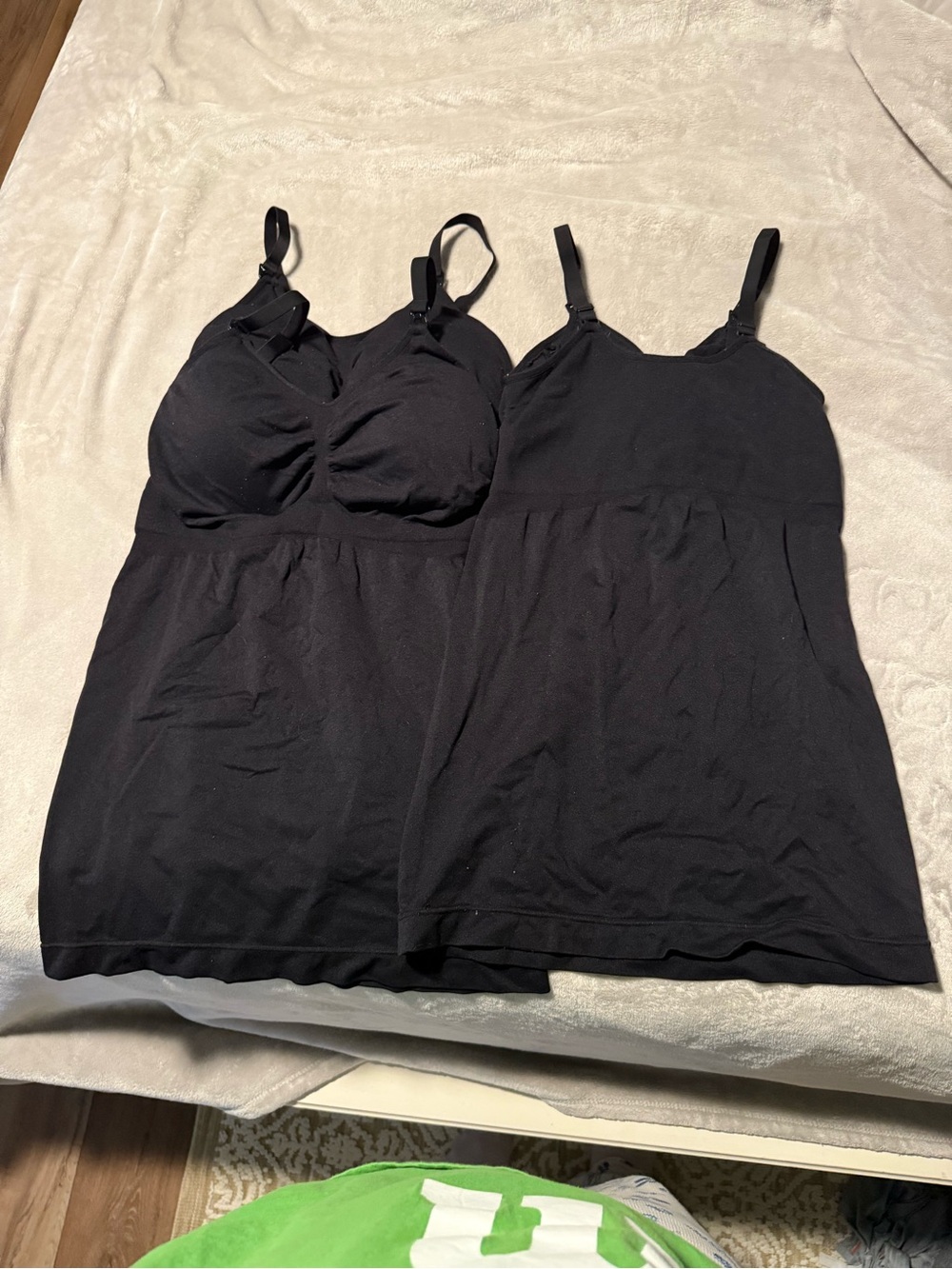 Black Nursing Cami Tank Top with Adjustable Straps x3